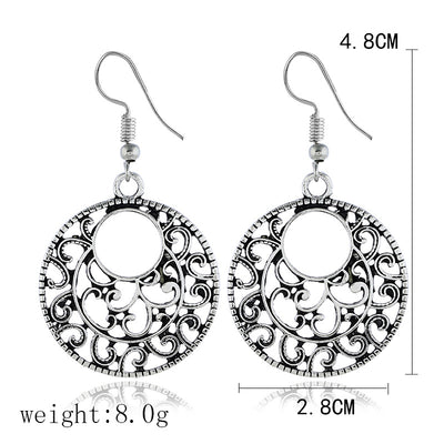 Aretes de Plata Tibetana Calados Estilo Étnico - Image 6