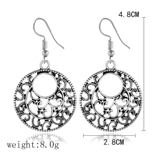 Aretes de Plata Tibetana Calados Estilo Étnico - Image 6