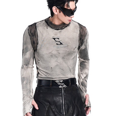 Camiseta Ajustada Manga Larga Graffiti Urbano para Hombre - Image 8