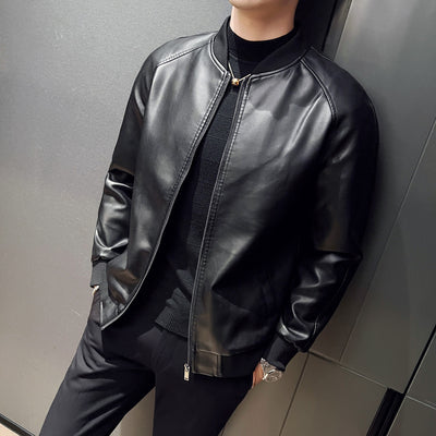 Chaqueta de Cuero Lavado Slim Fit para Hombre - Estilo Moderno - Image 4