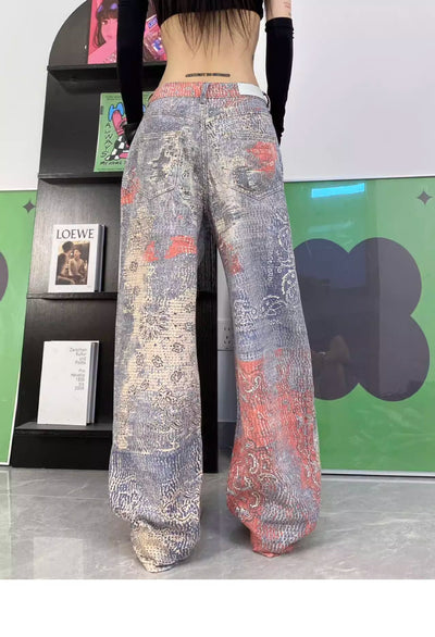 Pantalones Rectos con Estampado Digital para Mujer - Image 10