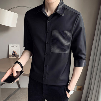 Camisa de Rayas Tres Cuartos para Hombre - Diseño Moderno de Verano - Image 5