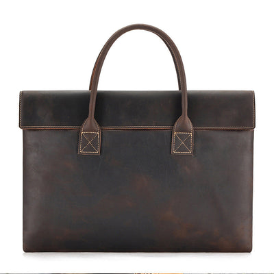 Bolso Portátil de Cuero Crazy Horse para Hombre - Image 3