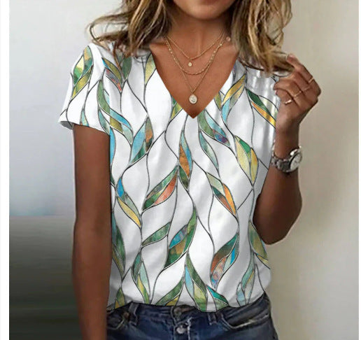 Playera Casual Mujer con Estampado Digital 3D Manga Corta Verano - Image 7