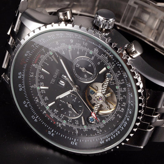 Reloj Automático Tourbillon con Calendario y Esfera Grande - Acero Inoxidable para Hombre - Image 2
