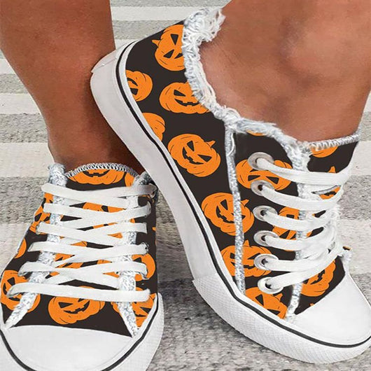 Zapatillas Bajas Halloween Calabaza Cabeza de Fantasma Impresión 3D - Image 4