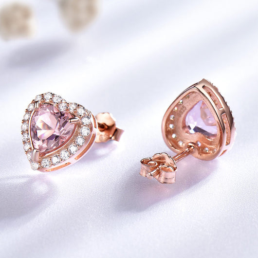 Aretes de Plata 925 Corazón con Gemas - Diamantes para Mujer - Image 3