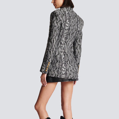 Saco de Dos Botones con Patrón Jacquard Piel - Primavera Otoño - Image 9