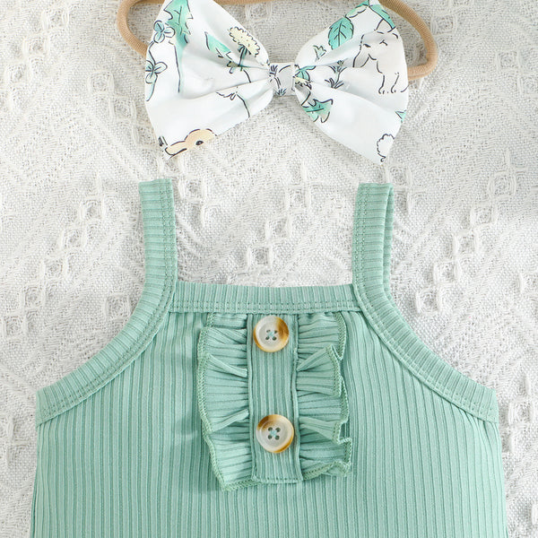 Mono Corto Liso para Bebé Niña - Diseño Verano