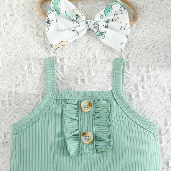 Mono Corto Liso para Bebé Niña - Diseño Verano