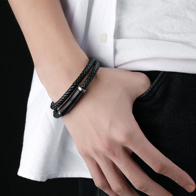 Pulsera Doble de Cuero Genuino Estilo Vintage - Image 8
