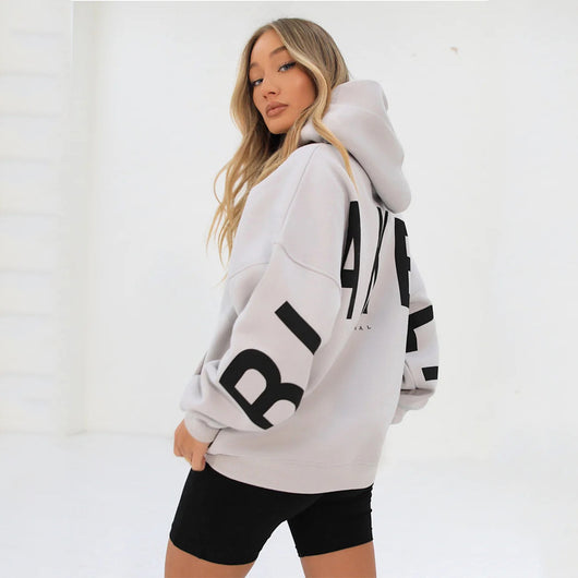 Sudadera Estampada Gruesa Oversize de Manga Larga Versátil - Image 43