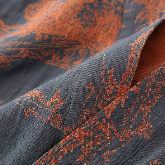 Bata Kimono Larga de Gasa de Algodón para Hombre - Image 16