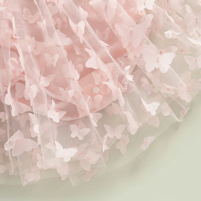 Falda Infantil con Mariposas Bordadas y Tirantes - Image 3