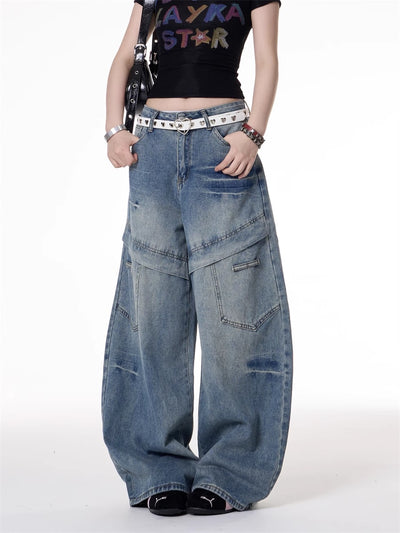 Jeans Deconstructivos Estilo Hot Girl Retro Americano con Múltiples Bolsillos - Image 11