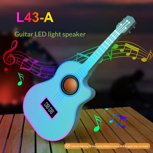 Parlante Bluetooth con Reloj Despertador y Luces Ambientales
