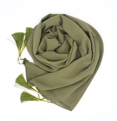 Hijab Elegante con Borlas en las Cuatro Esquinas - Image 25