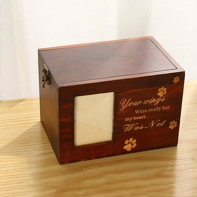 Urna Funeraria de Madera Maciza con Marco Fotográfico para Mascotas - Image 2