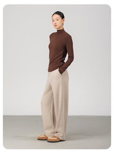 Pantalones de Lana Rectos Térmicos Talle Alto Slim Otoño Invierno - Image 15