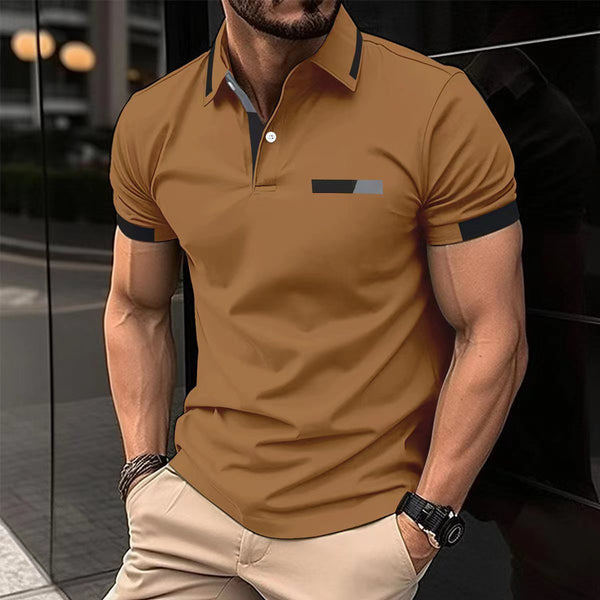 Polo Casual Hombre con Bolsillo Decorativo y Solapa - Camisa Business