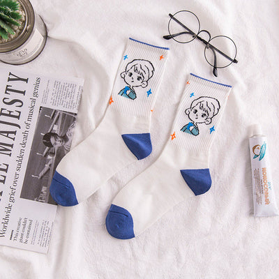 Calcetines Femeninos Estampado Cartoon Transpirables y Cómodos - Image 17