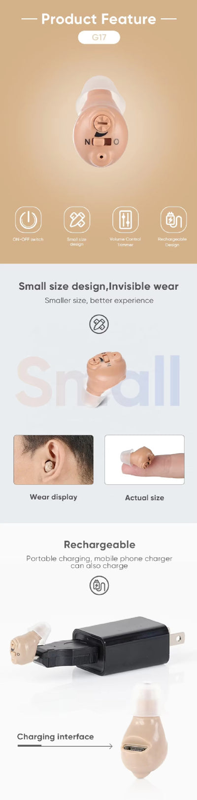 Audífono Invisible con Reducción Inteligente de Ruido y Batería Extendida - Image 7