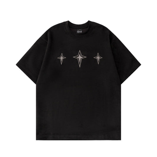 Playera Suelta de Cuello Redondo con Estampado Asterismo para Hombre