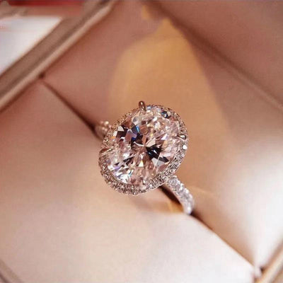 Anillo de Diamante Paloma Forma Huevo para Propuesta de Matrimonio - Image 7