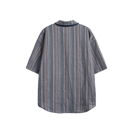 Camisa Casual Retro de Rayas Verticales Estilo Japonés para Hombre - Image 3