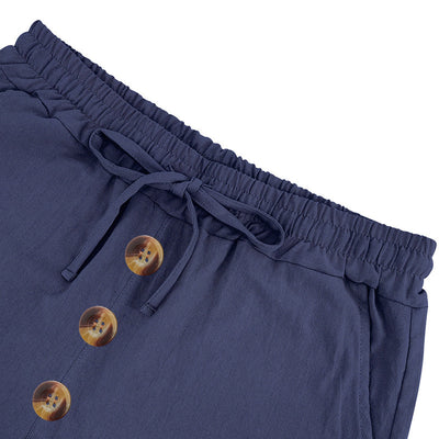 Shorts de Lino Sueltos para Hombre - Estilo Playa Casual Lavado - Image 28