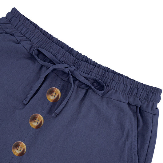 Shorts de Lino Sueltos para Hombre - Estilo Playa Casual Lavado - Image 28