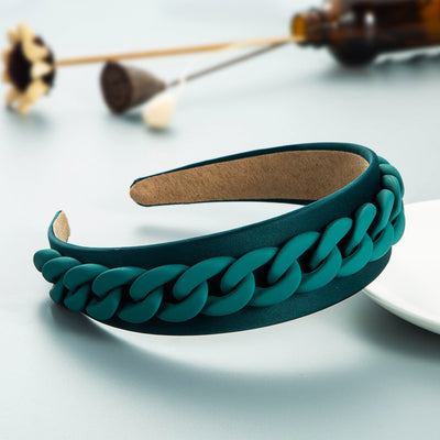 Diadema Ancha con Cadena de Colores Macaron para Mujer - Image 15