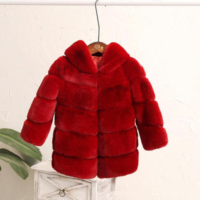 Abrigo Acolchado Infantil Imitación Piel de Conejo - Chaqueta Cálida para Niñas - Image 7