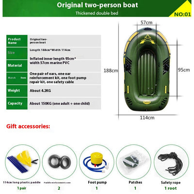 Bote de Pesca Reforzado para Dos a Cinco Personas - Kayak Resistente para Aventuras Acuáticas - Image 2