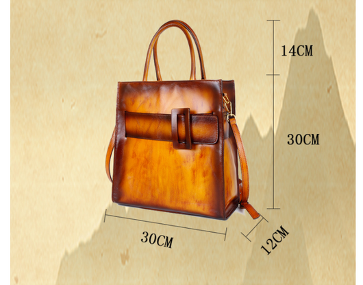Bolso Bandolera de Cuero Genuino Estilo Chino Grande Capacidad - Image 6