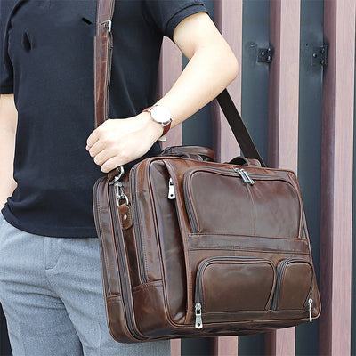 Bolso Bandolera de Cuero Encerado para Hombre - Image 7