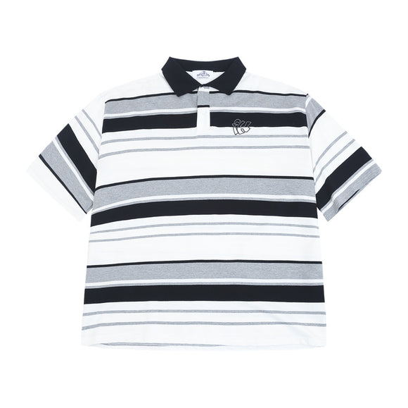 Polo Masculina Listrada com Contraste