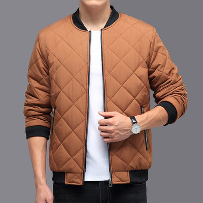 Abrigo de Béisbol Acolchado con Diseño de Rombos - Chaqueta de Invierno Cálida para Hombre - Image 2