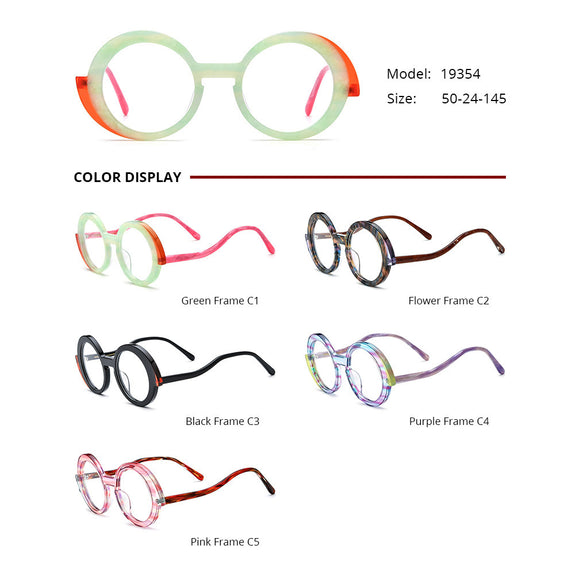 Marcos para Gafas Redondos Multicolor en Materiales Mixtos Unisex