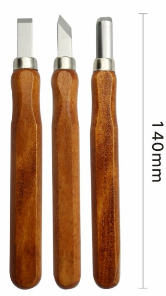 Set de 6 Cuchillos de Tallado en Madera Hechos a Mano con Mangos de Caoba - Image 9