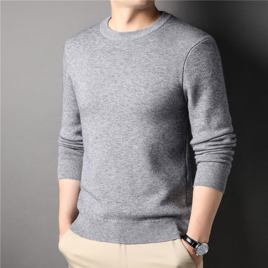 Suéter Tejido Slim Fit para Hombre - Diseño Ejecutivo Cuello Redondo Otoño