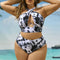 Bikini Estampado con Cuello Cruzado