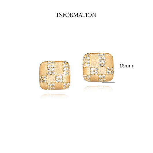 Aretes Cuadrados con Diamantes Geométricos en Plata 925 y Circón - Image 9