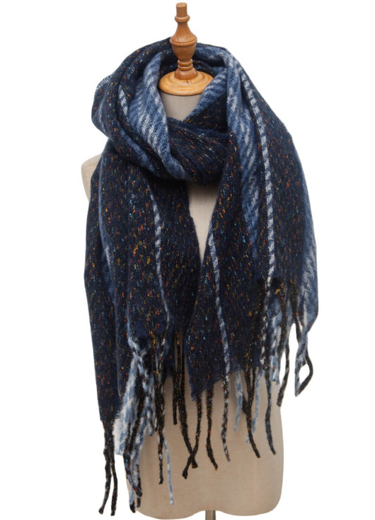 Pañuelo Rayado con Flores y Borlas Estilo Europeo Americano - Image 35