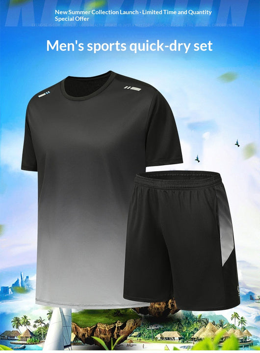 Conjunto Deportivo Casual de Verano con Diseño Degradado - Playera y Shorts - Image 14