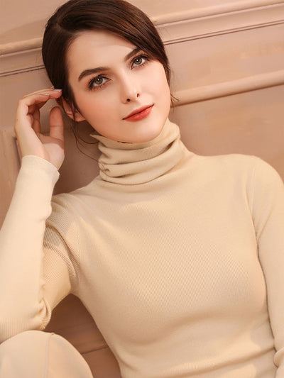 Suéter de Cuello Alto en Cashmere para Mujer Ajustado y Corto - Image 18