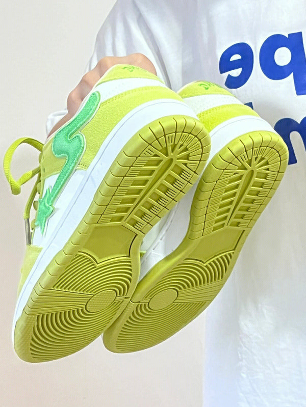 Tenis Retro Verde Manzana con Plataforma - Sneaker Casual para Hombre