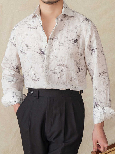 Camisa Casual de Manga Larga Transpirable con Estampado Retro - Image 3