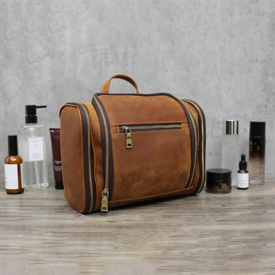 Bolsa de Almacenamiento en Cuero Genuino de Gran Capacidad Estilo Vintage - Image 6
