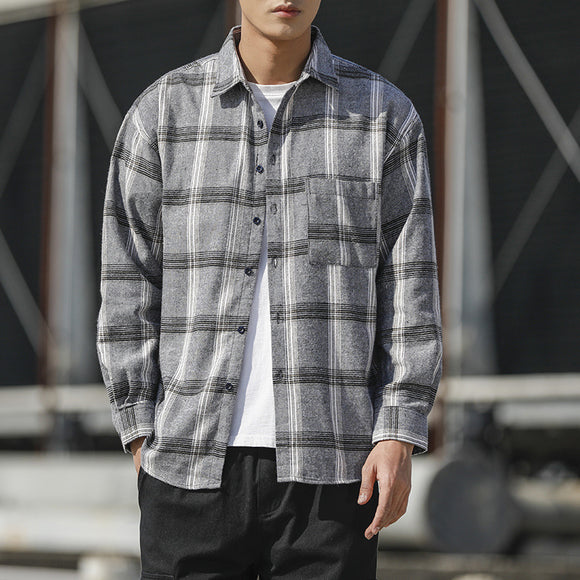 Camisa a Cuadros Hombre Talla Grande Corte Relajado